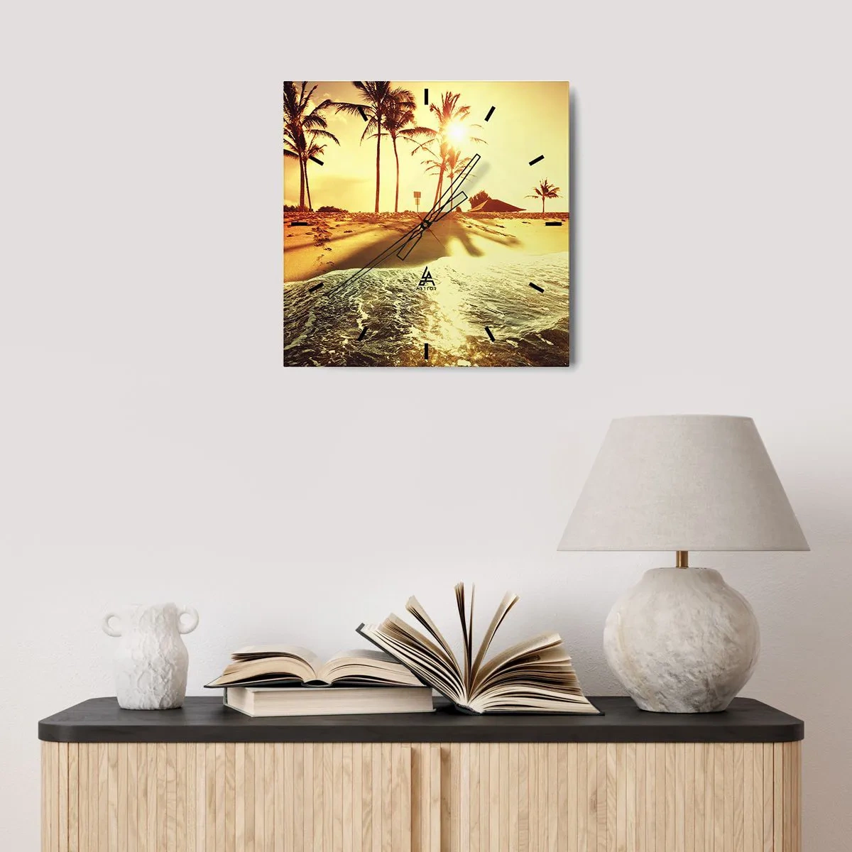 Nástěnné hodiny - Kalifornské odpoledne - 40x40 cm