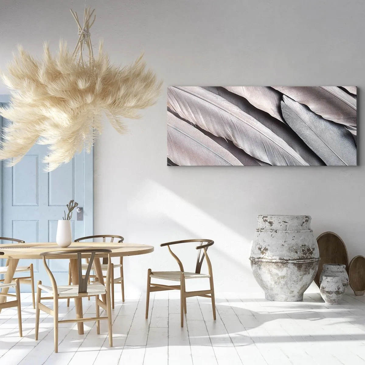 Obraz na plátně - V růžové a stříbrné - 100x40 cm