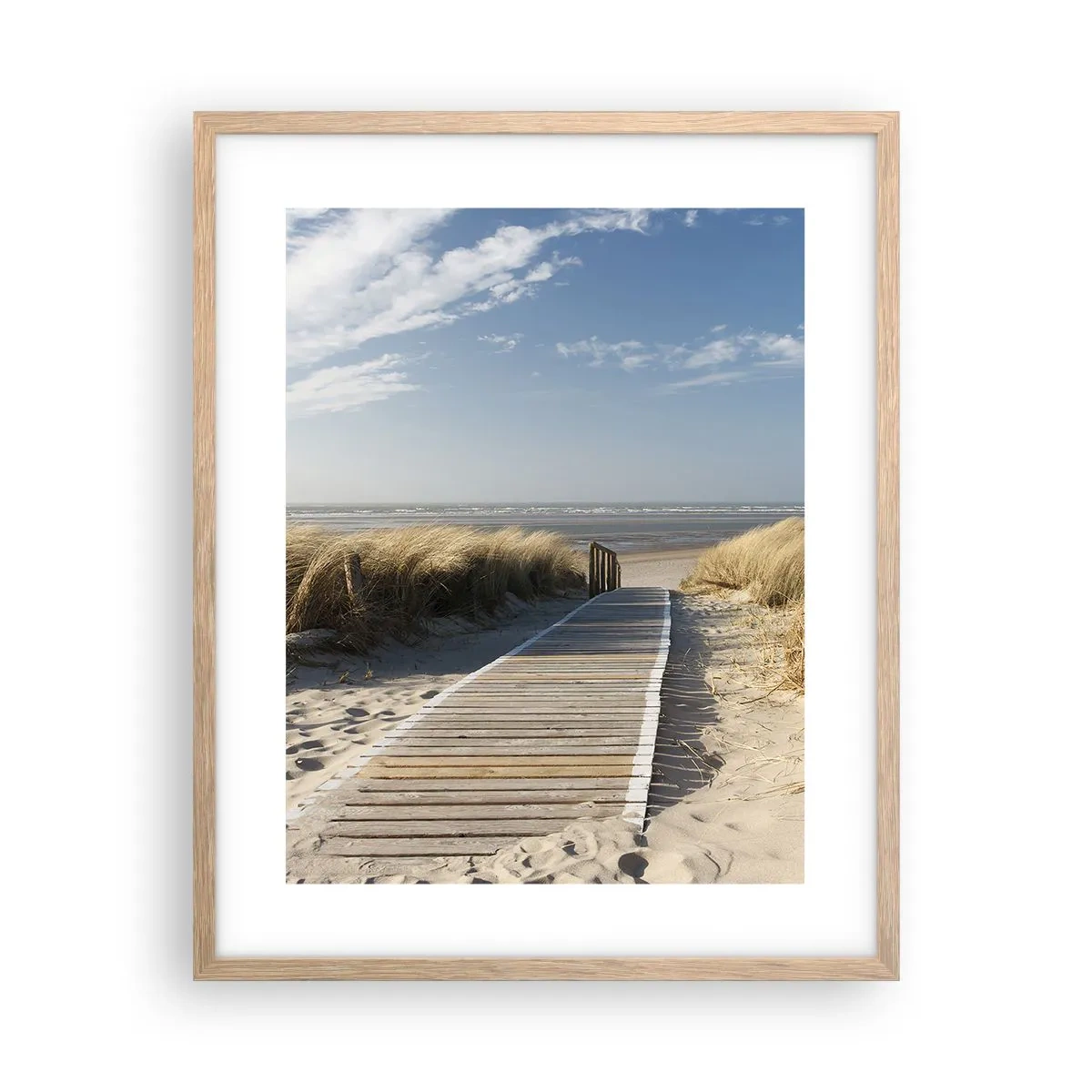 Plakát v rámu světlý dub - Za dunou, v šumění trávy - 40x50 cm