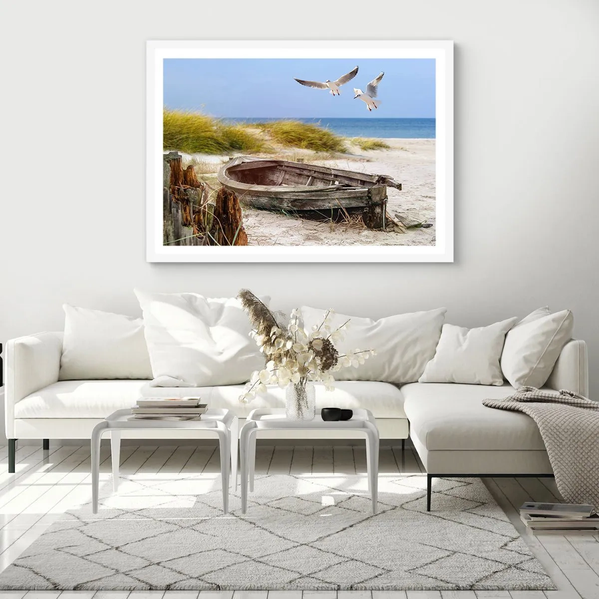 Plakát v bílém rámu - Větrem ozářené - 70x50 cm