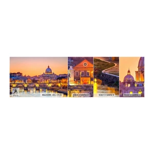 Vzor Fototapety Samolepicí Deluxe Sticker - Soumrak nad Věčným městem - Město, Řím, Architektura - 100x30 cm