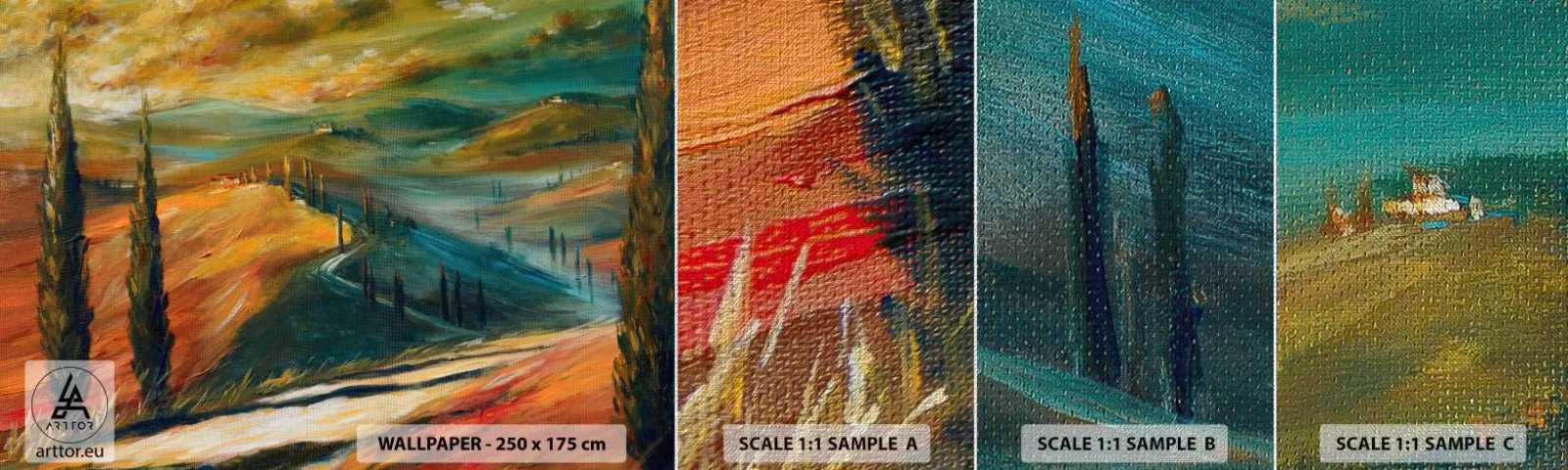 Vzor Fototapety Premium Canvas - Toskánská krajina - Krajina, Toskánsko, Cestování - 100x30 cm