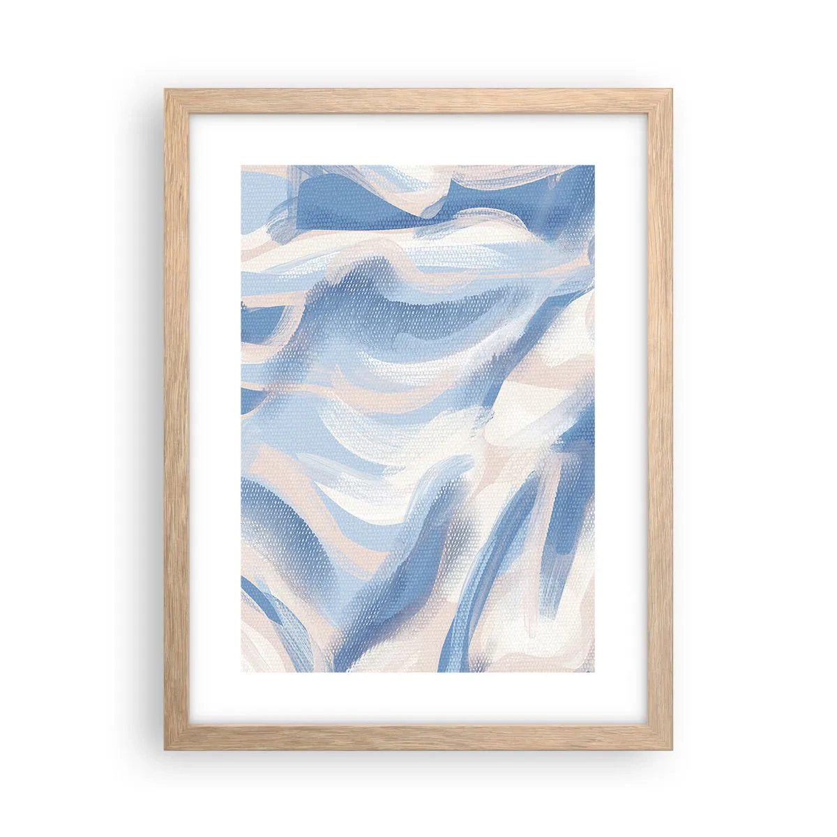 Plakát v rámu světlý dub - Modré kolísání - 30x40 cm
