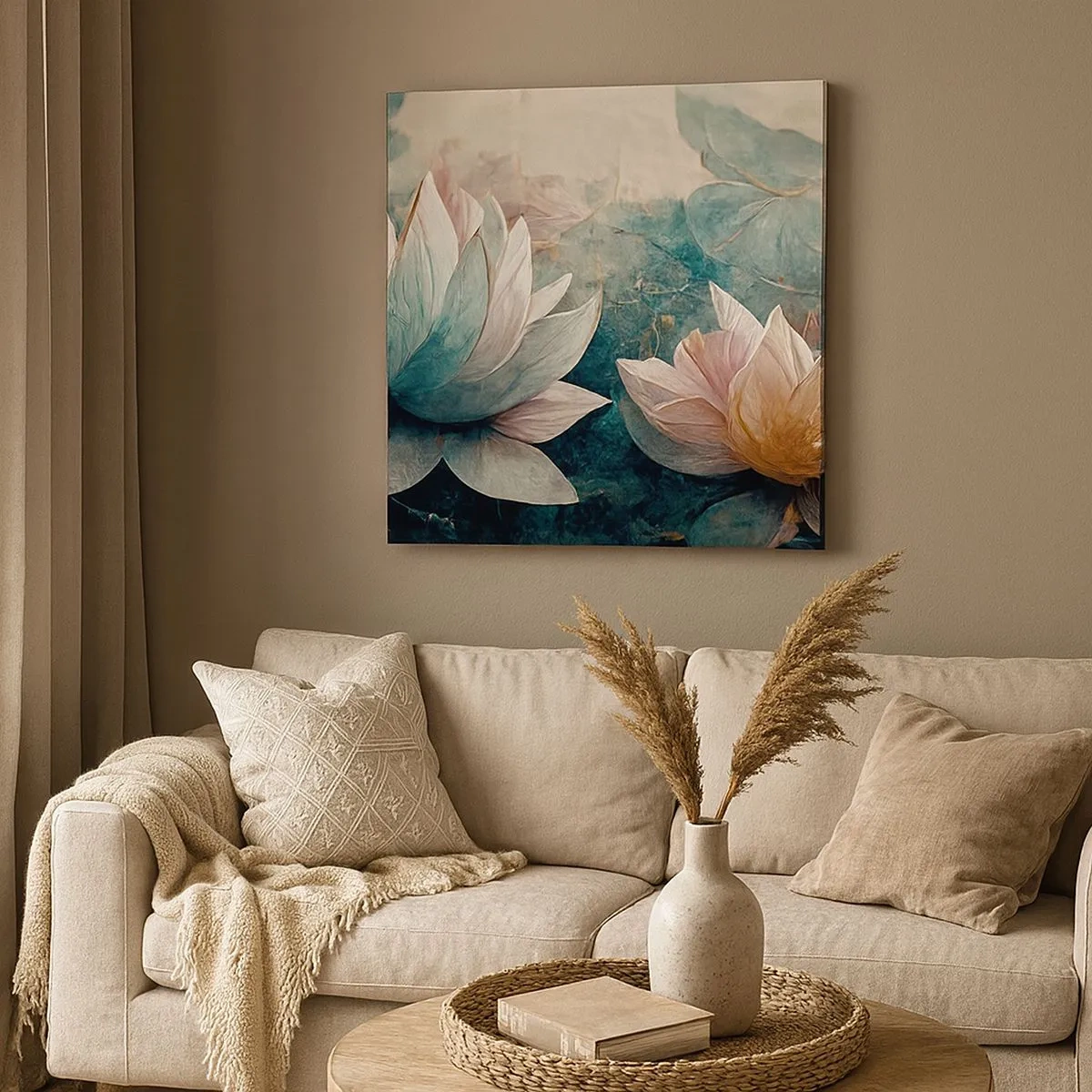 Obraz na plátně - Hvězdy a jezero - 30x30 cm