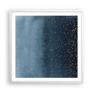 Plakát v bílém rámu - Kompozice – modré fáze - 60x60 cm