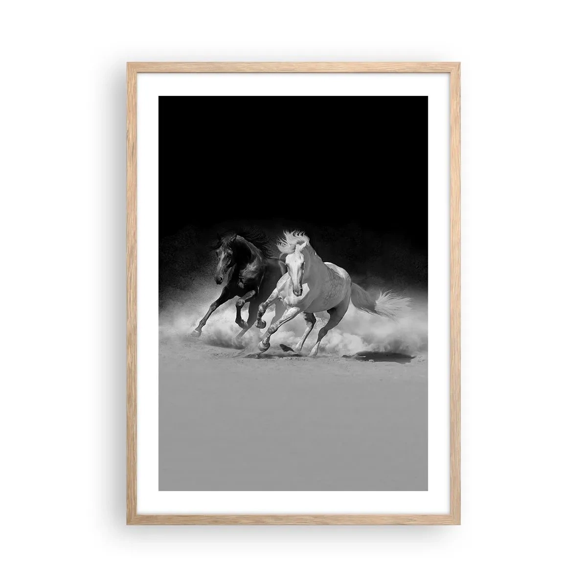 Plakát v rámu světlý dub - Cval svobody - 50x70 cm