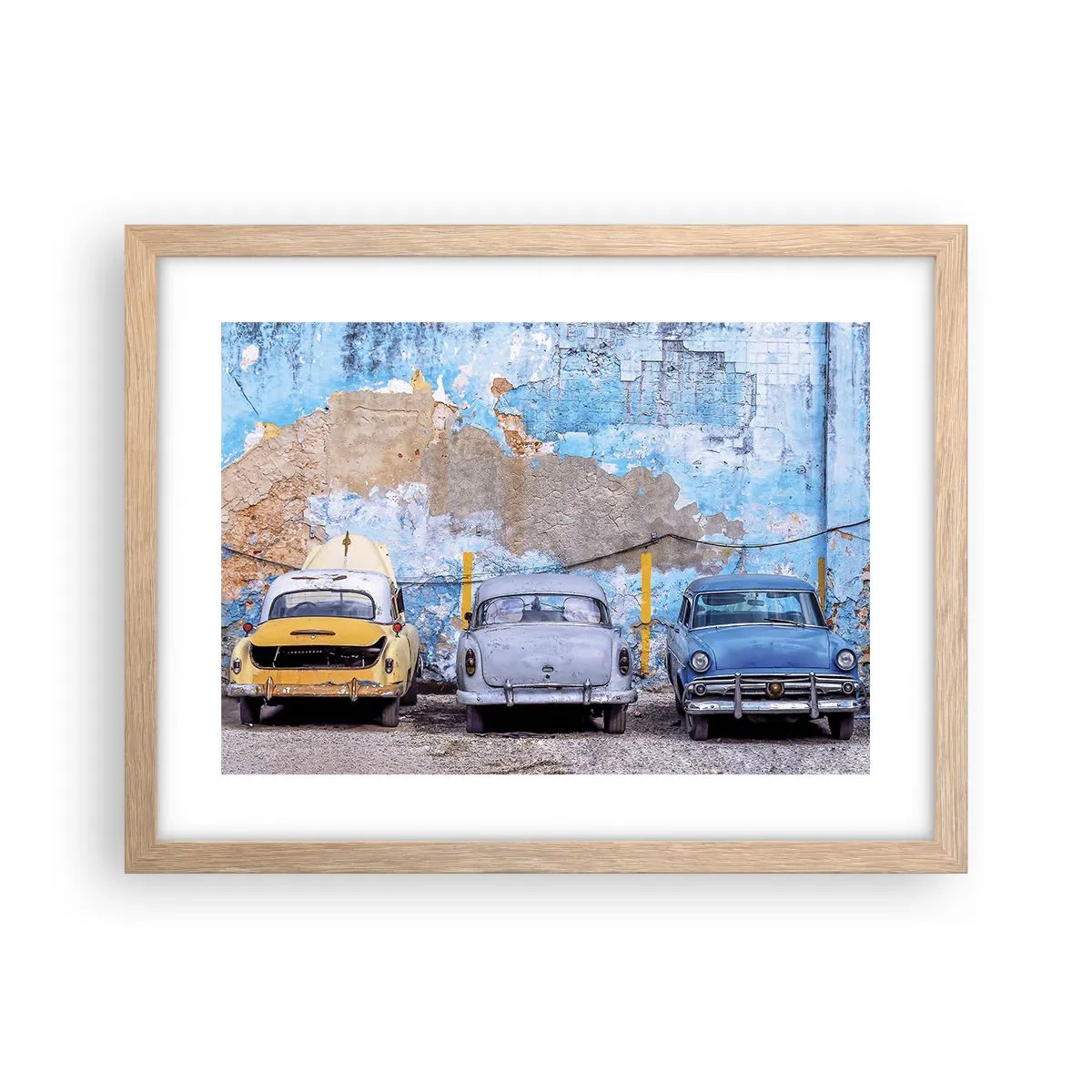 Plakát v rámu světlý dub - Setkání veteránů - 40x30 cm