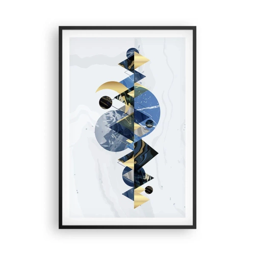 Plakát v černém rámu - Geometrická krajina - 61x91 cm