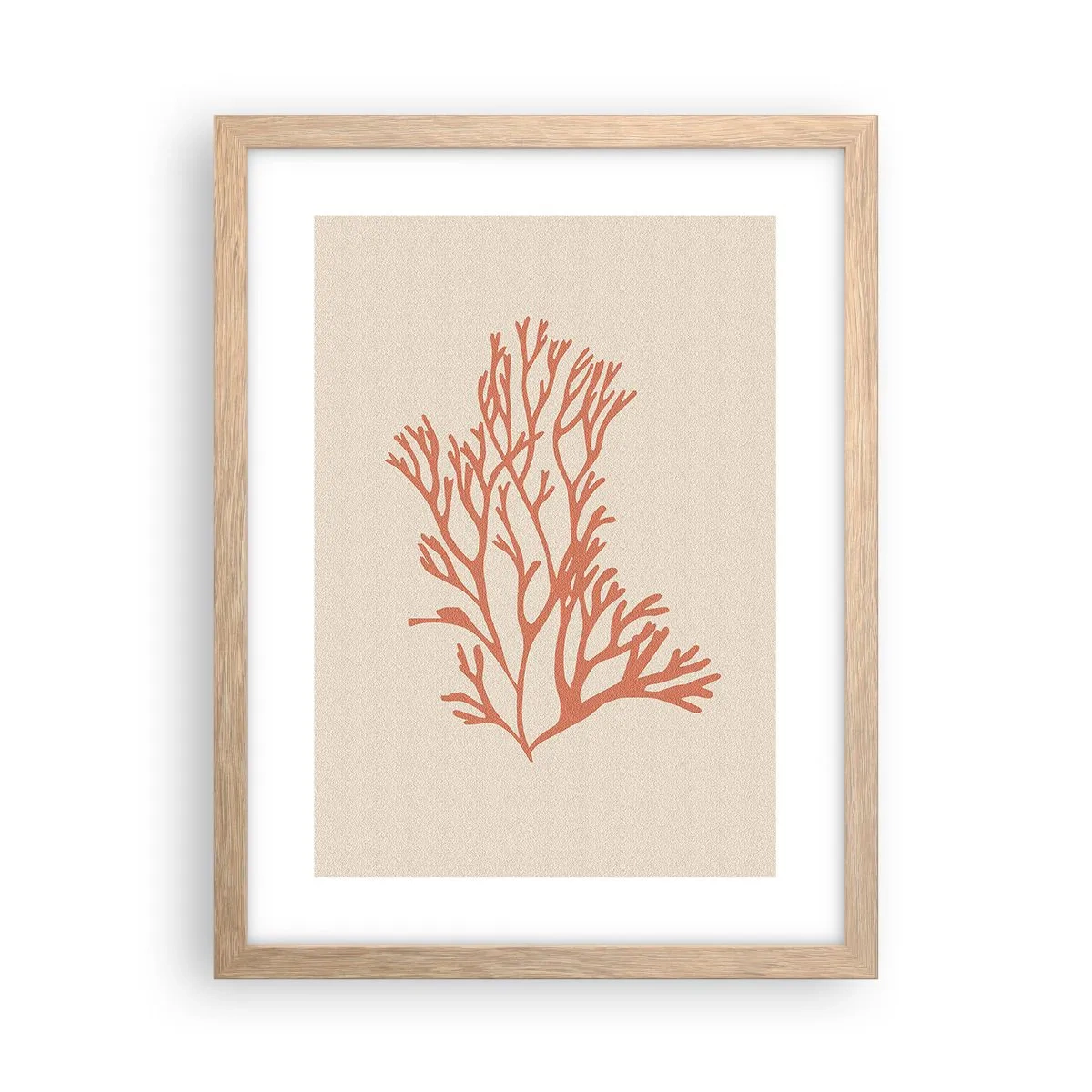 Plakát v rámu světlý dub - Korálový filigrán - 30x40 cm