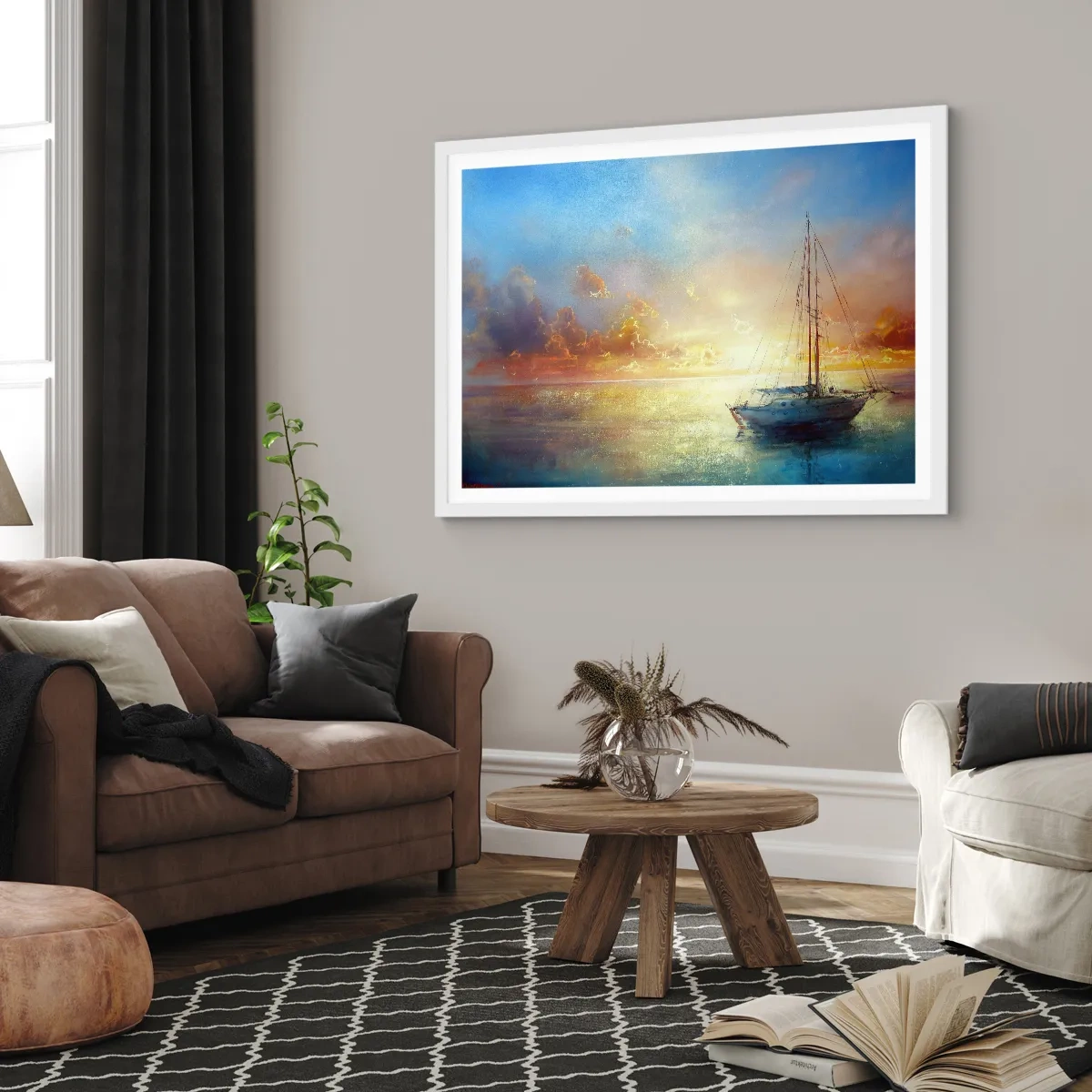 Plakát v bílém rámu - Ve zlatém zálivu - 50x40 cm