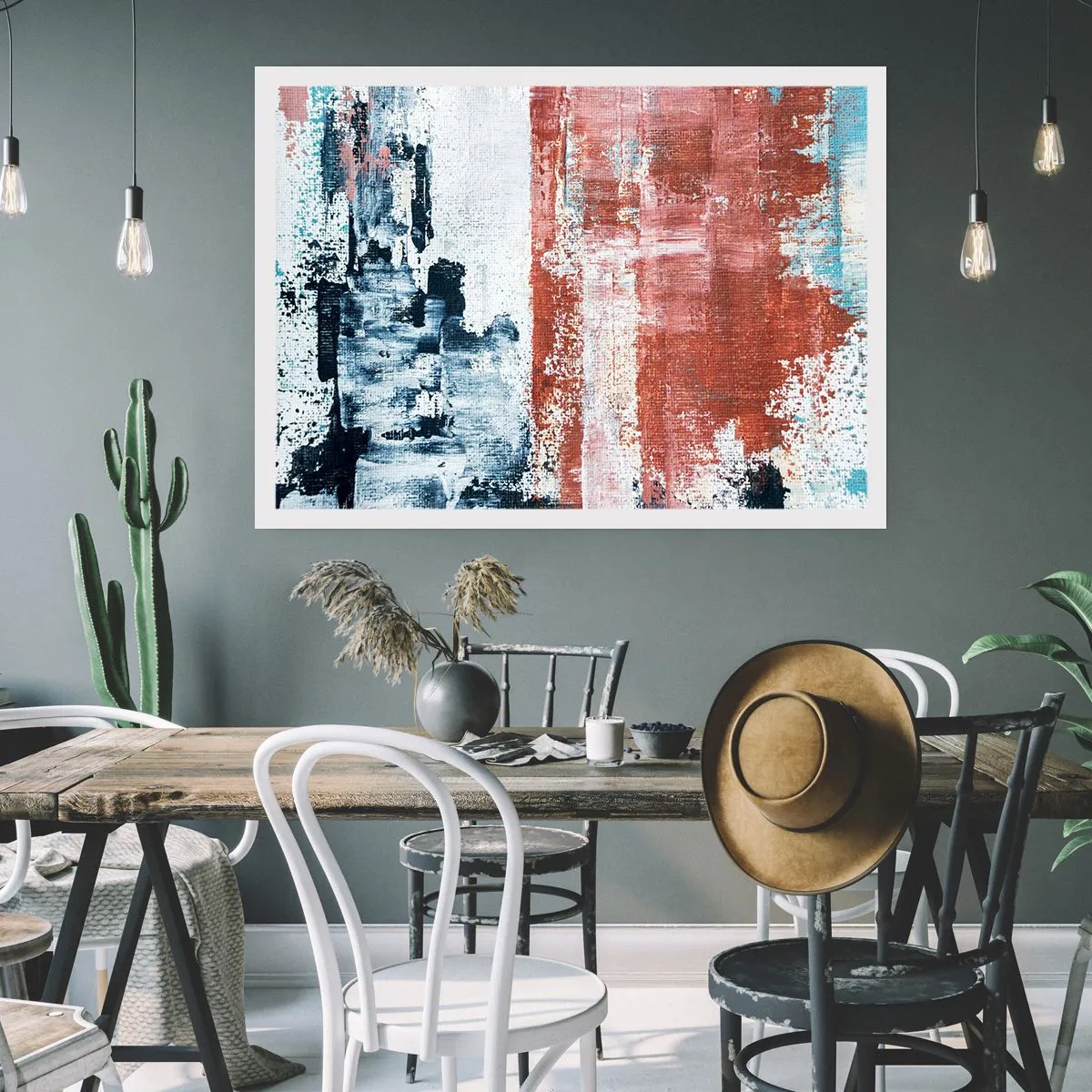 Plakát - Abstraktní půl na půl - 100x70 cm