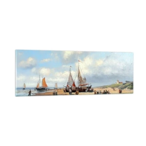 Obraz na skle - Po úspěšném rybolovu - 90x30 cm