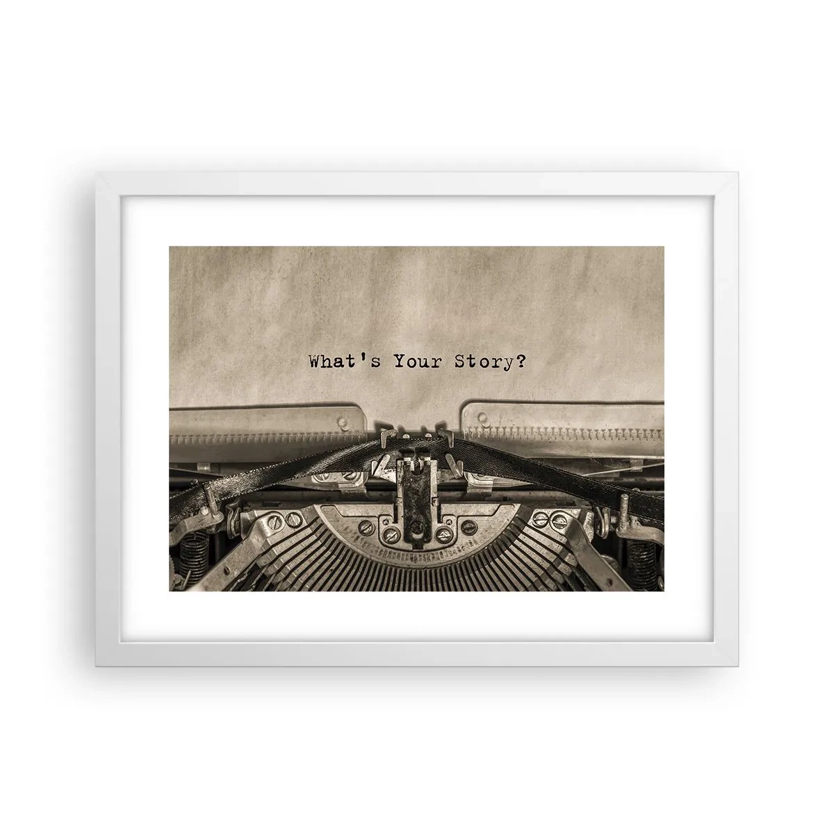Plakát v bílém rámu - Pověz mi - 40x30 cm