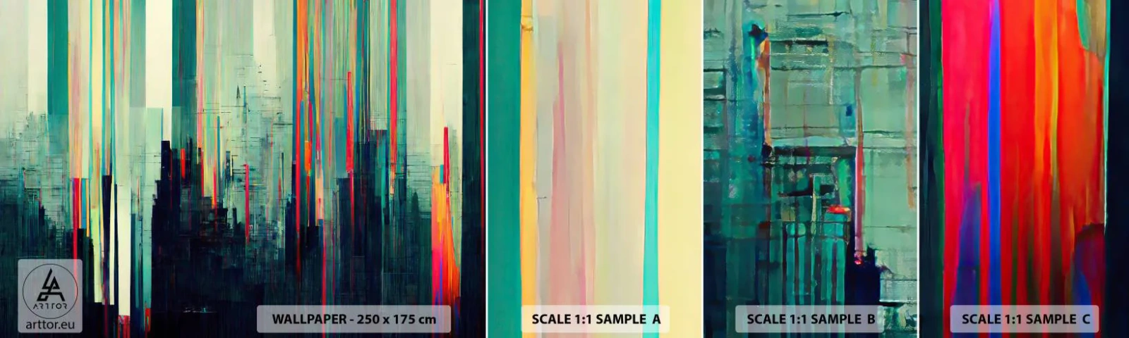 Vzor Fototapety Samolepicí Deluxe Sticker - Futuristické město - Abstrakce, Technika, Město - 100x30 cm