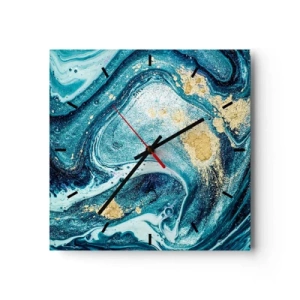Nástěnné hodiny - Modrý vír - 30x30 cm