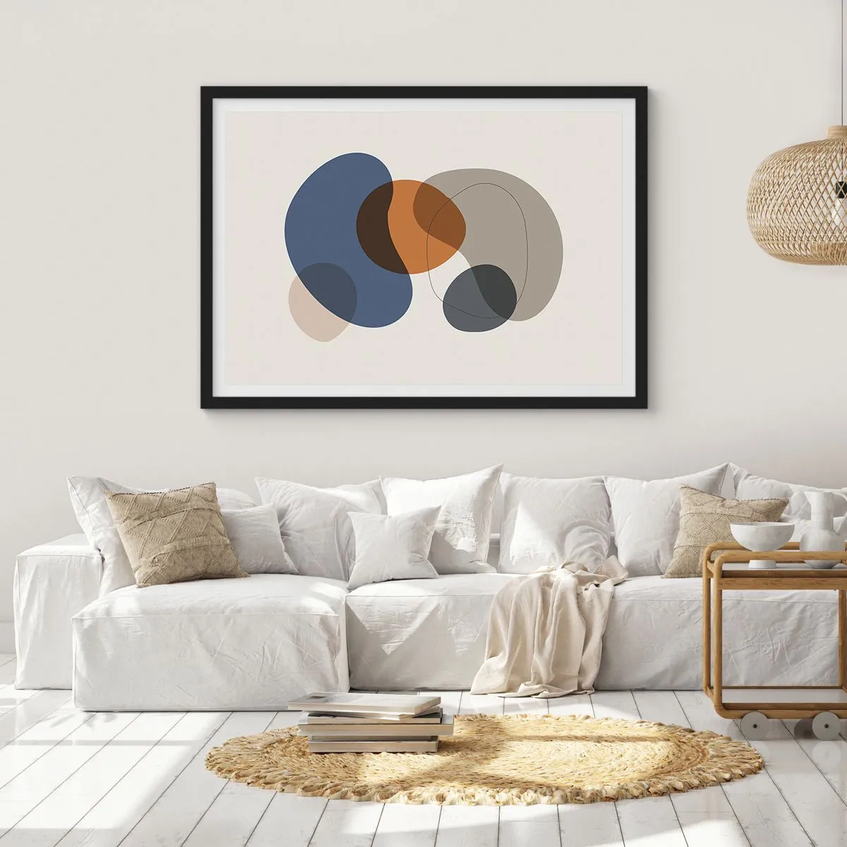 Plakát v černém rámu - Kapky barev - 100x70 cm