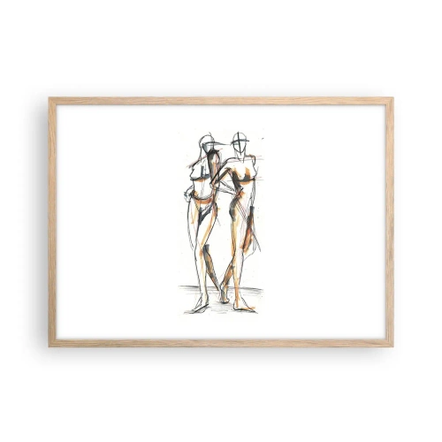 Plakát v rámu světlý dub - Studie šarmu - 70x50 cm