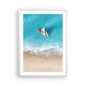 Plakát v bílém rámu - Na hranici modré a zlaté - 50x70 cm