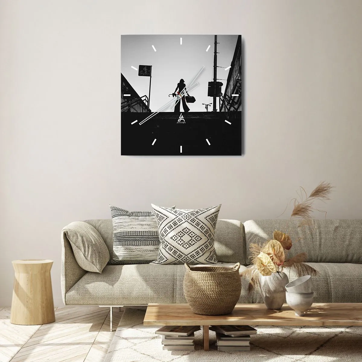 Nástěnné hodiny - Městská cesta - 40x40 cm