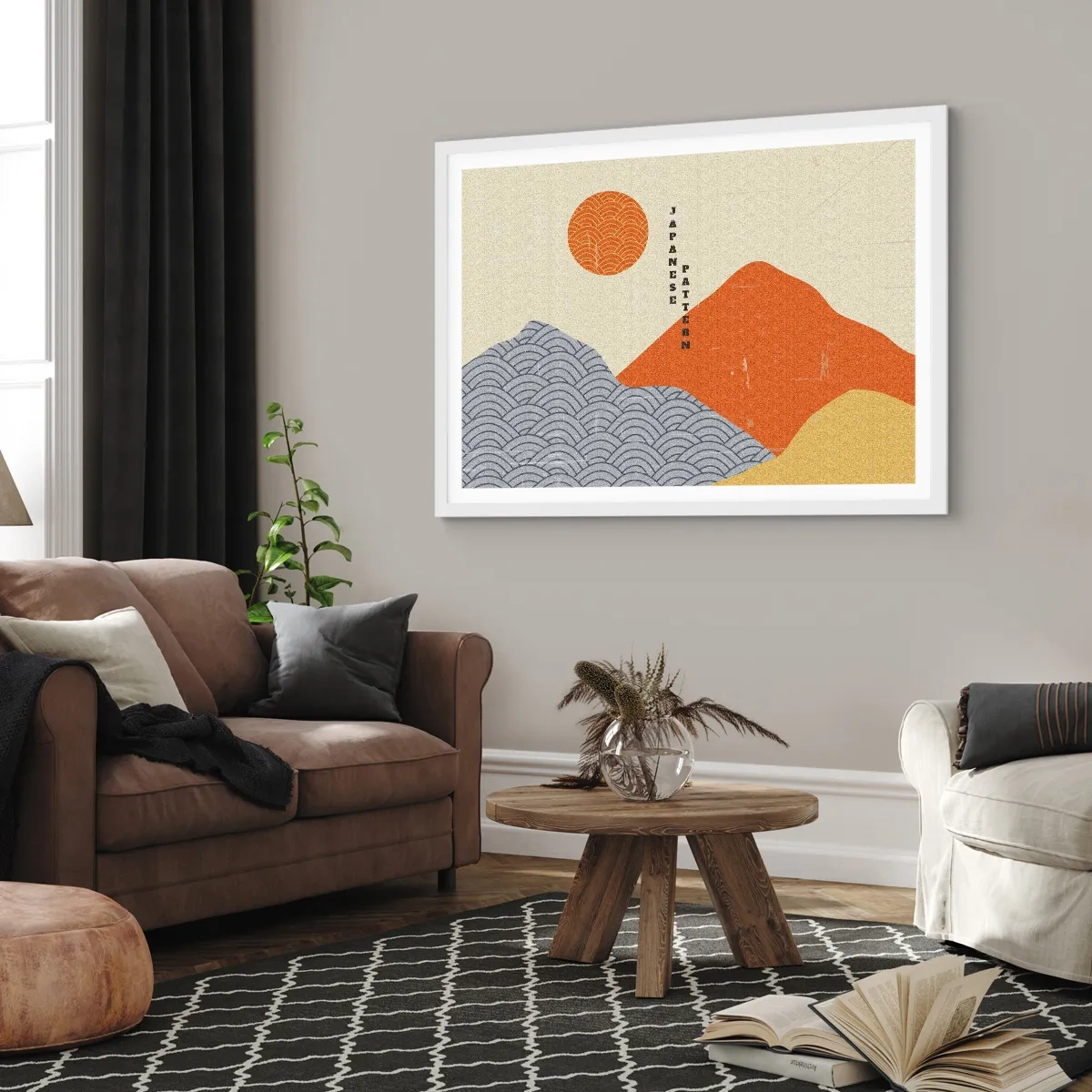 Plakát v bílém rámu - V japonském duchu - 91x61 cm