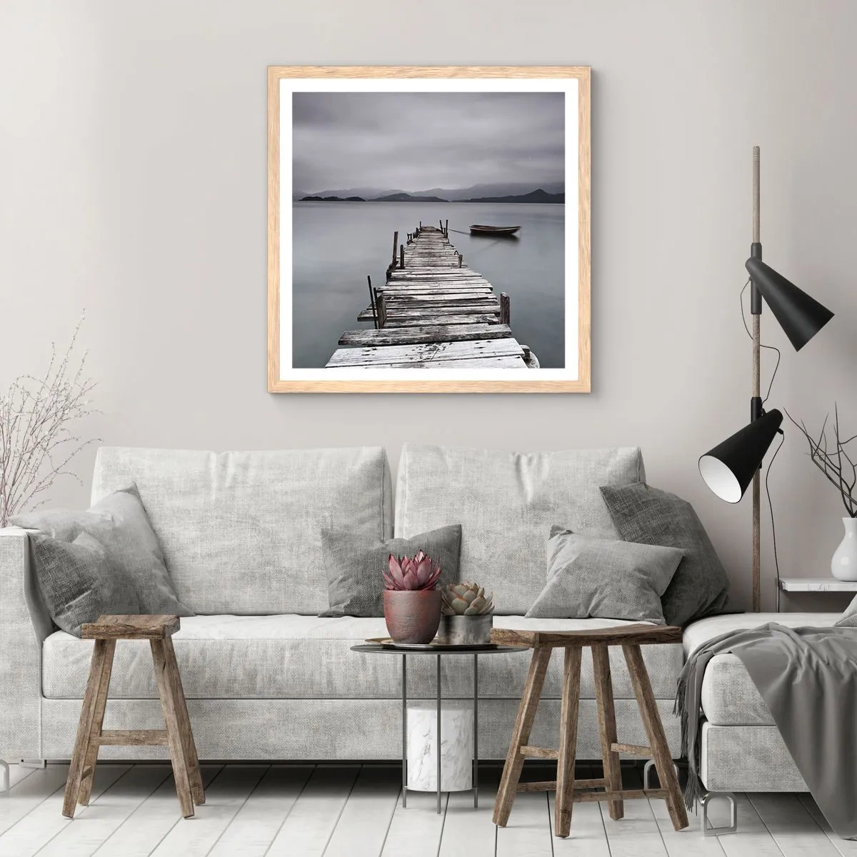 Plakát v rámu světlý dub - Zítra můžeš vyrazit - 50x50 cm