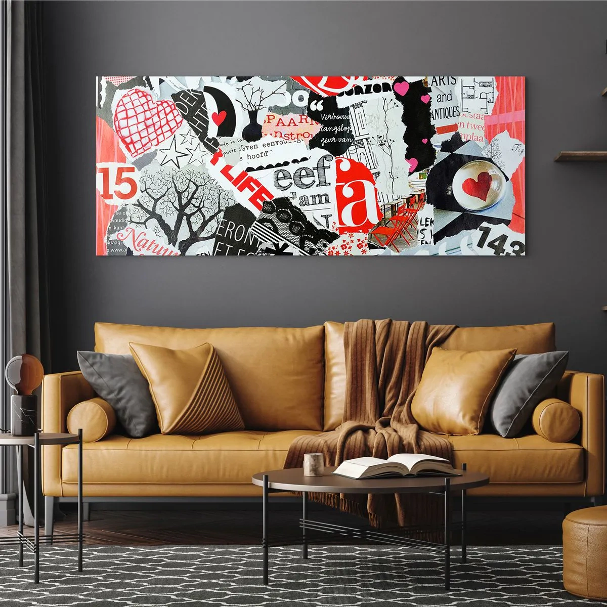 Obraz na skle - Hipsterská koláž - 100x40 cm
