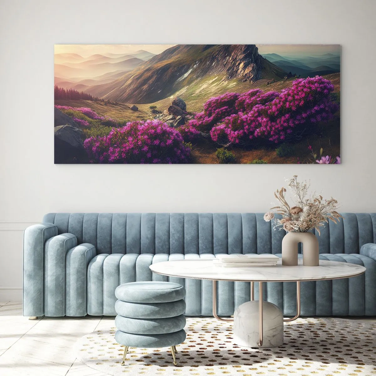 Obraz na skle - Léto na horách - 100x40 cm