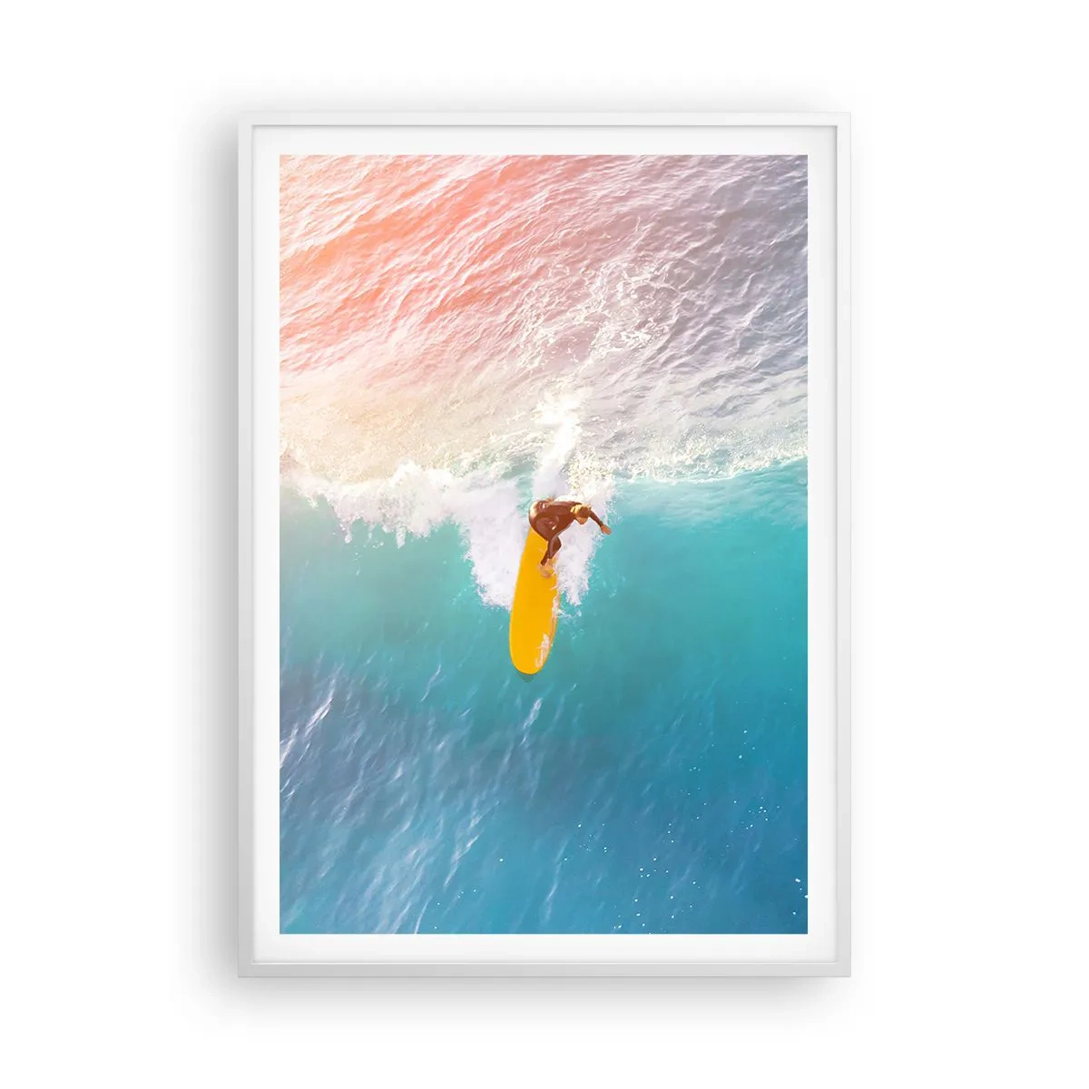 Plakát v bílém rámu - Oceanický jezdec - 70x100 cm
