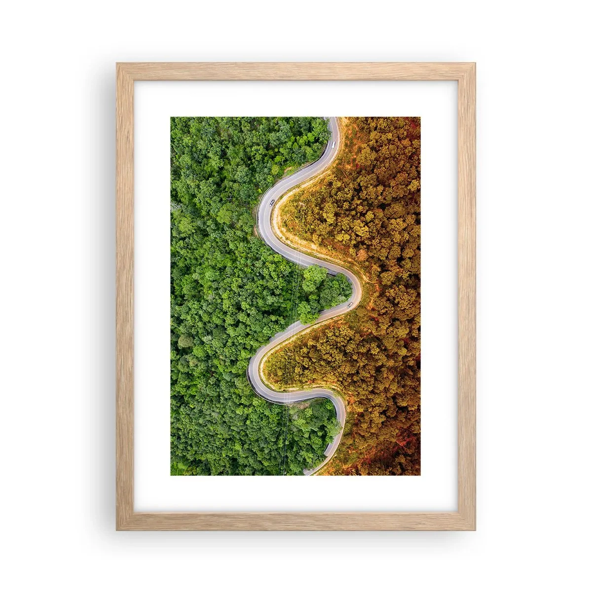 Plakát v rámu světlý dub - Hranice a průlomy - 30x40 cm