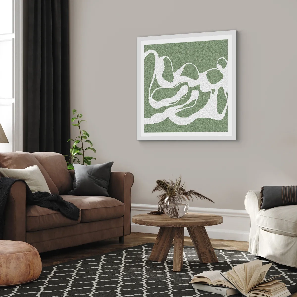 Plakát v bílém rámu - Volání prostoru - 30x30 cm