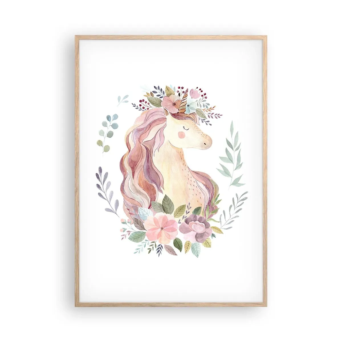 Plakát v rámu světlý dub - Pozvánka do říše pohádek - 70x100 cm