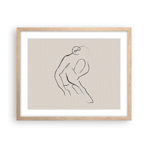 Plakát v rámu světlý dub - Intimní skica - 50x40 cm