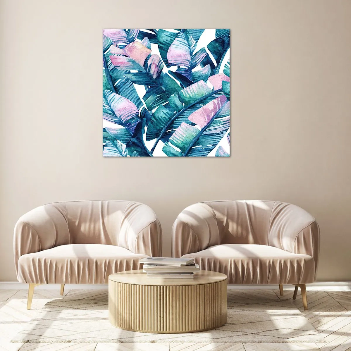 Obraz na skle - V banánovém háji - 70x70 cm