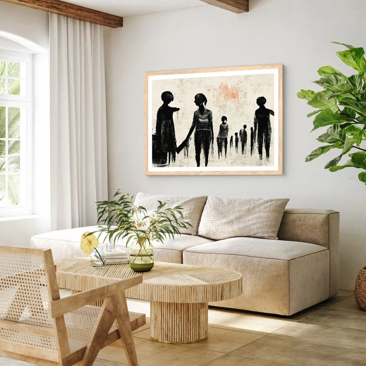 Plakát v rámu světlý dub - Proti samotě - 91x61 cm