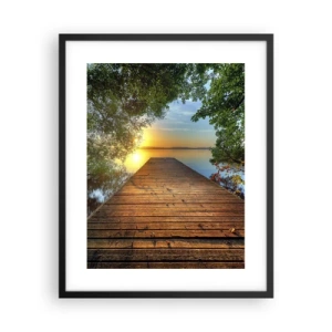 Plakát v černém rámu - Nespěchej, posaď se - 40x50 cm