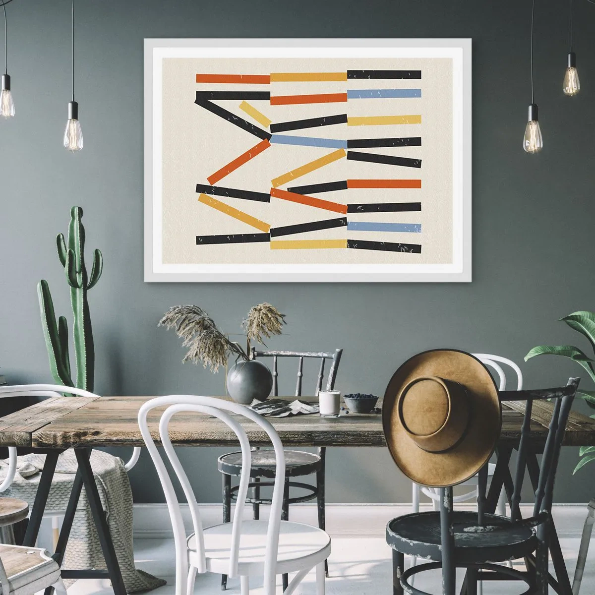 Plakát v bílém rámu - Kompozice na úrovni - 70x50 cm