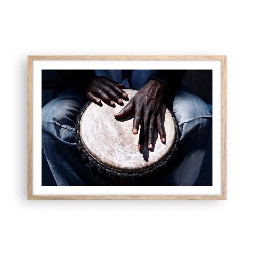 Plakát v rámu světlý dub - Žijte ve svém rytmu - 70x50 cm