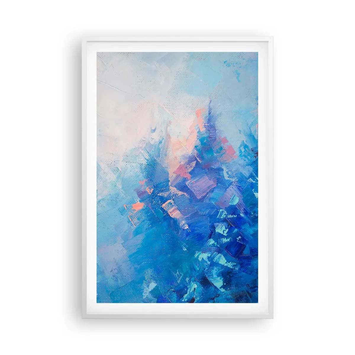 Plakát v bílém rámu - Zimní abstrakce - 61x91 cm
