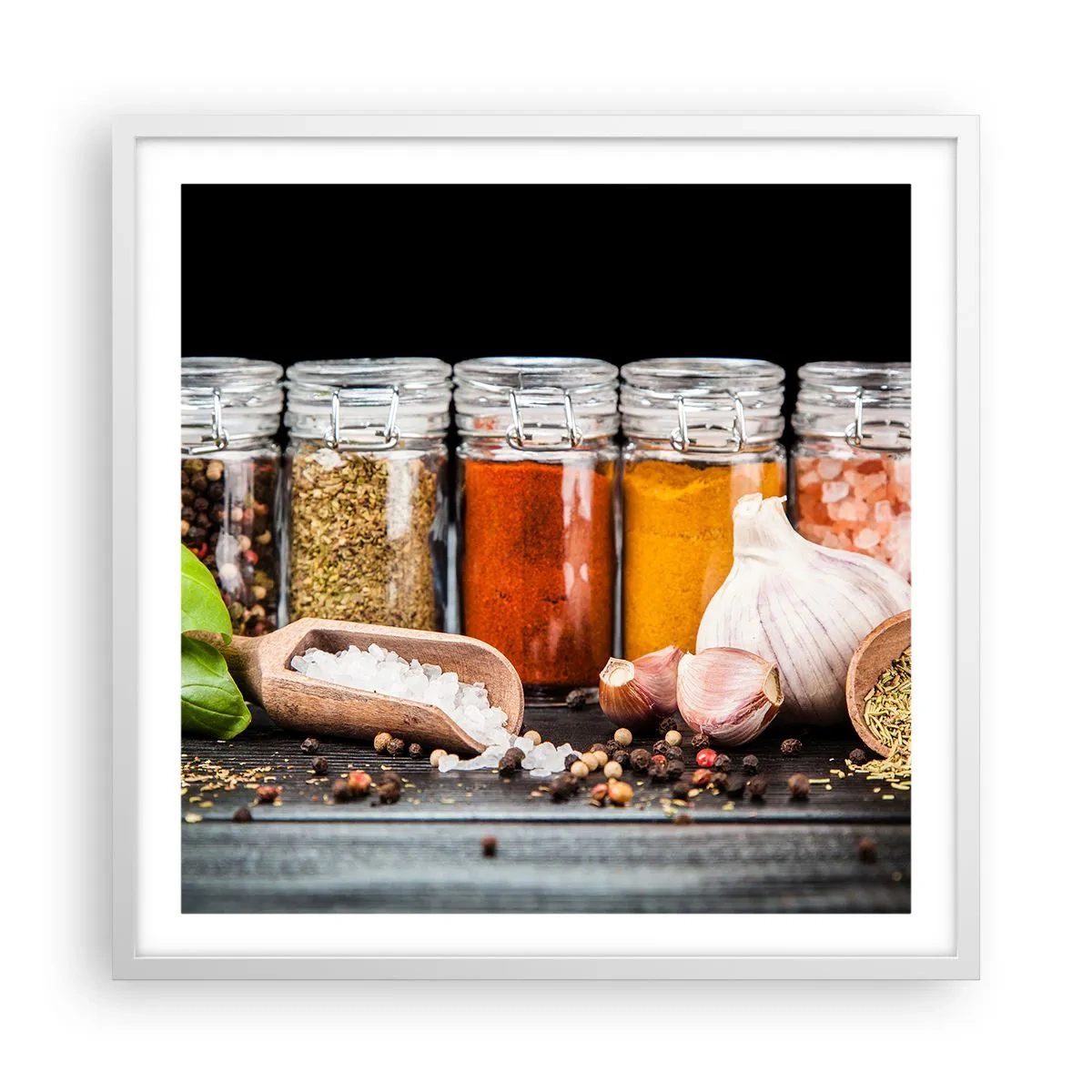 Plakát v bílém rámu - Aby měl život chuť - 60x60 cm
