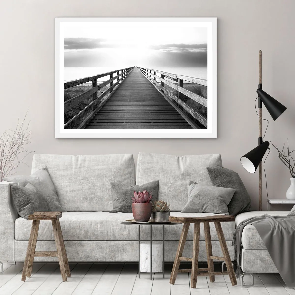 Plakát v bílém rámu - Do dálky… - 40x30 cm