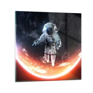 Obraz na skle - Mohu zůstat ještě chvilku? - 50x50 cm