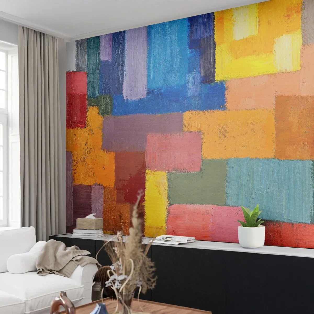Fototapeta Samolepicí Deluxe Sticker - Každý jiný, všechny barevné - Abstrakce, Kus, Moderní vzor - 250x175 cm