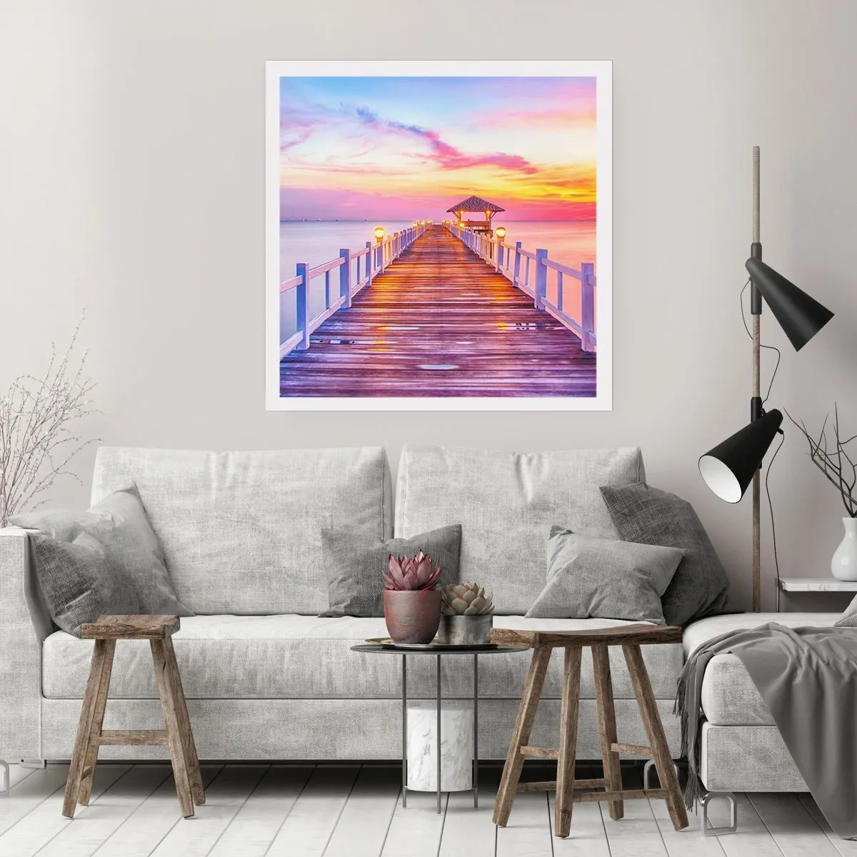 Plakát - Liliově-zlaté ticho večera - 60x60 cm