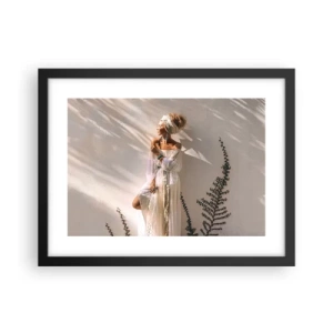 Plakát v černém rámu - Slunce a dívka - 40x30 cm