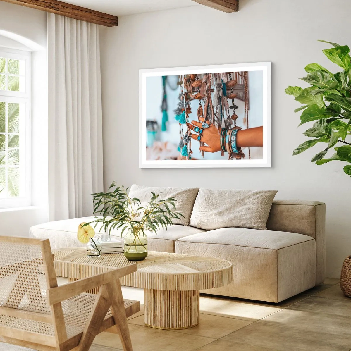 Plakát v bílém rámu - Místní poklady - 100x70 cm