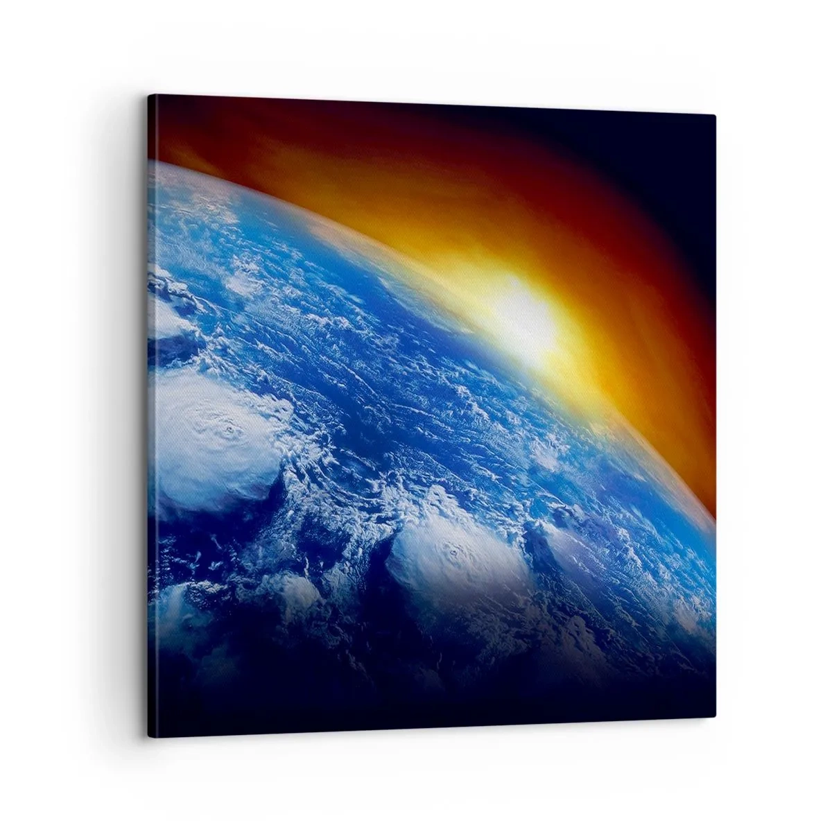 Obraz na plátně - Východ slunce nad modrou planetou - 60x60 cm