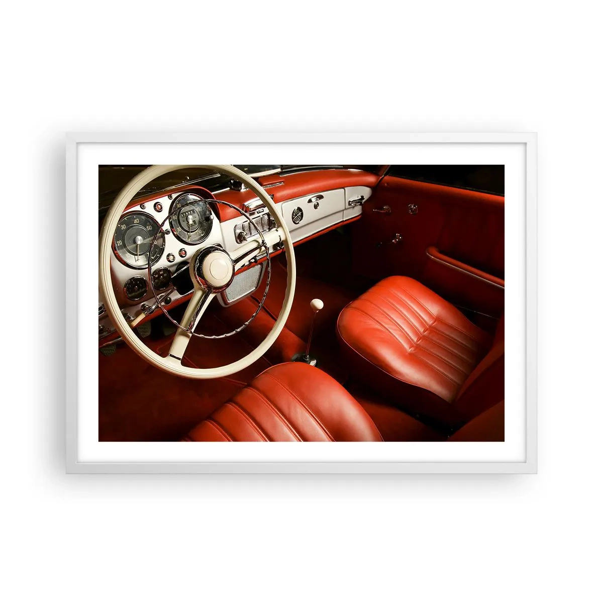 Plakát v bílém rámu - Luxus ve stylu vintage - 70x50 cm