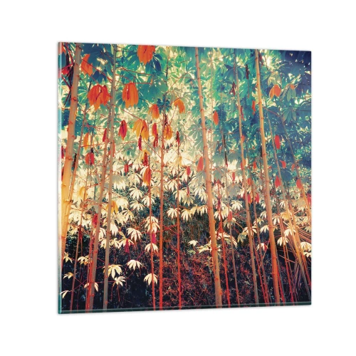Obraz na skle - Tajný život listů - 30x30 cm