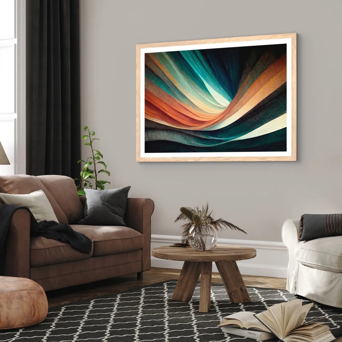 Plakát v rámu světlý dub - Utkané z barev - 91x61 cm