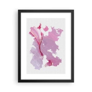 Plakát v černém rámu - Mapa růžového světa - 30x40 cm